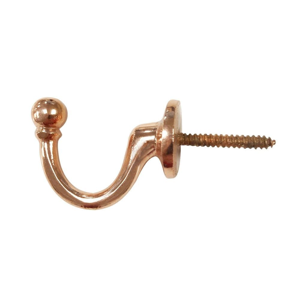 2 Copper curtain tassel hooks Laura Ashley Ball tie back wall cup hooks